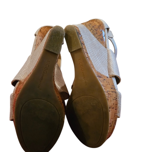 BCBGeneration Rando Corkwood Platform Wedges SIZE 8.5 EUC - Picture 6 of 6